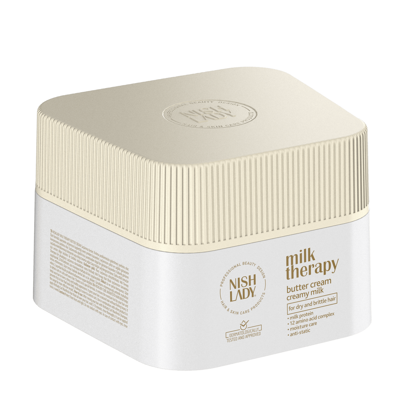 NishLady Milk Therapy Hair Care Mask 275ml butter cream treatment jar