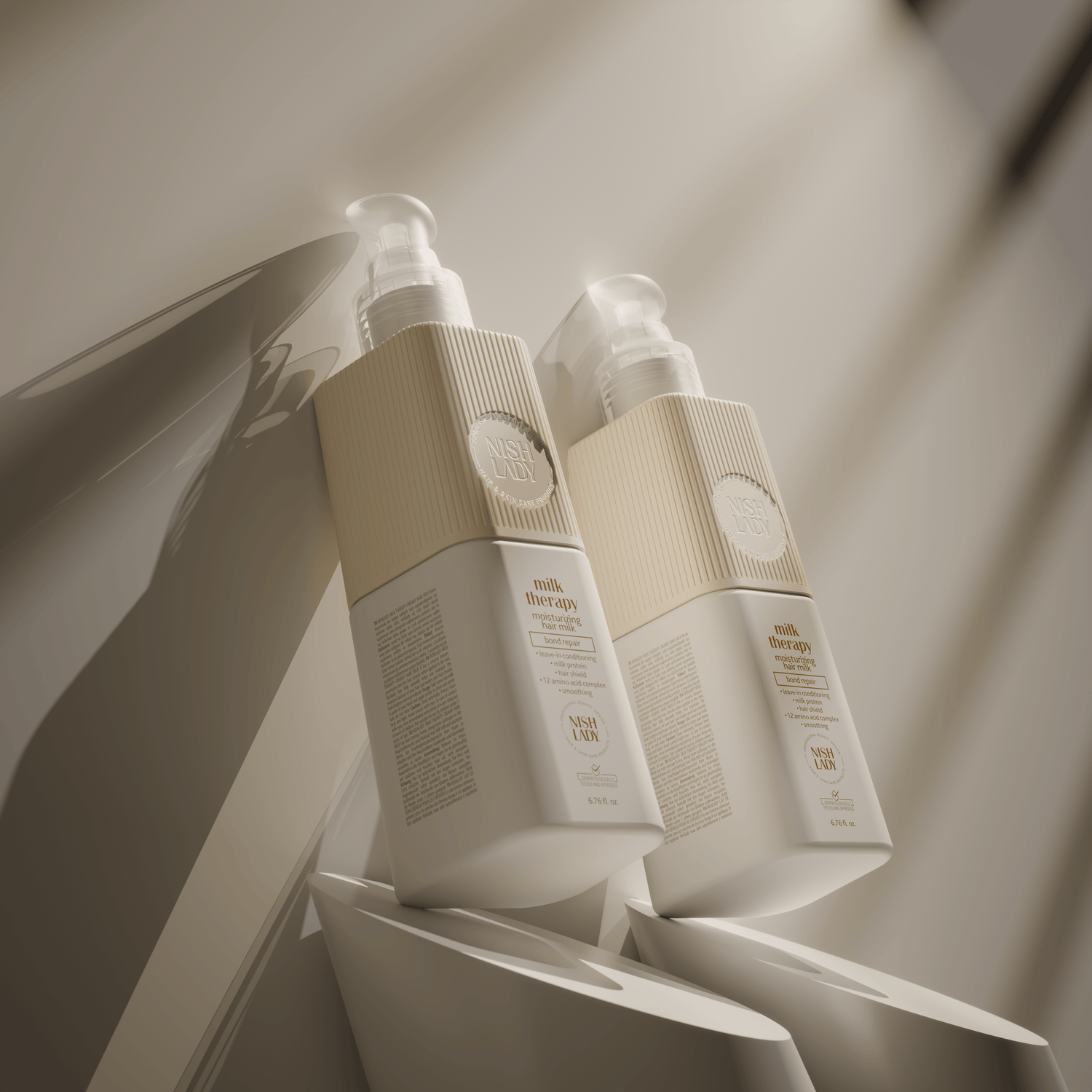 Milk Therapy nourishing hair care products displayed on a clean white background