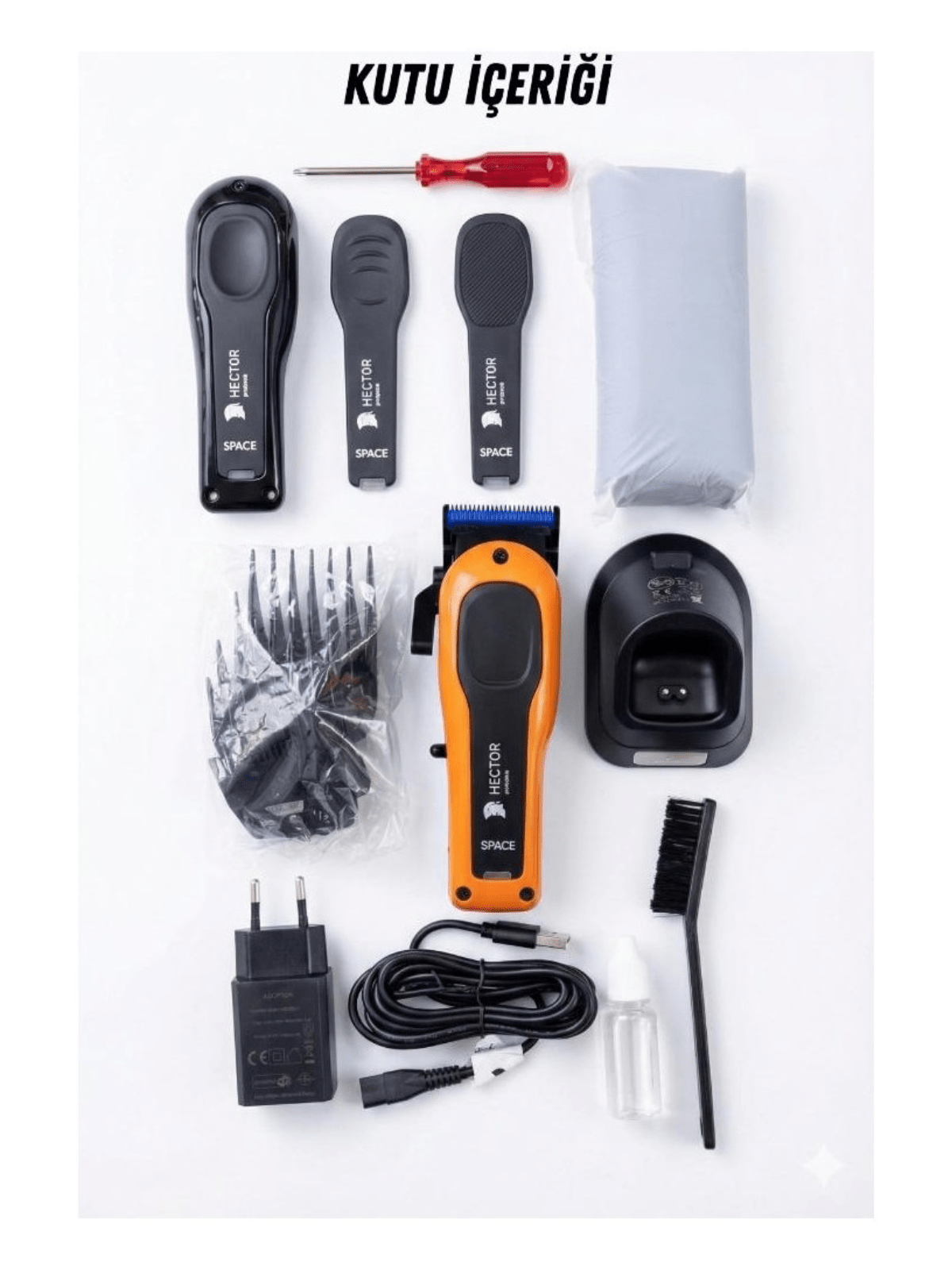 Hector Space X Professional Hair Clipper 8000 RPM – Orange