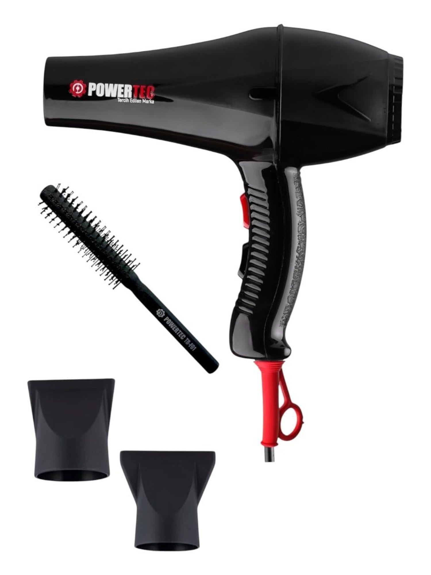 Powertec TR-901 Турбо професионален сешоар + бръснарска четка за оформяне