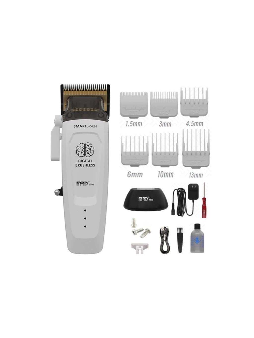MRD Smart Brain Professional Hair Clipper - White