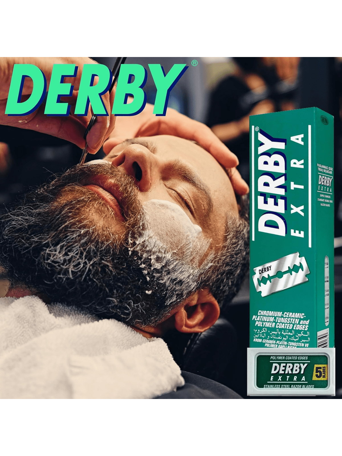 DERBY EXTRA STAINLESS DE BLADES GREEN – 100 DOUBLE EDGE RAZOR BLADES