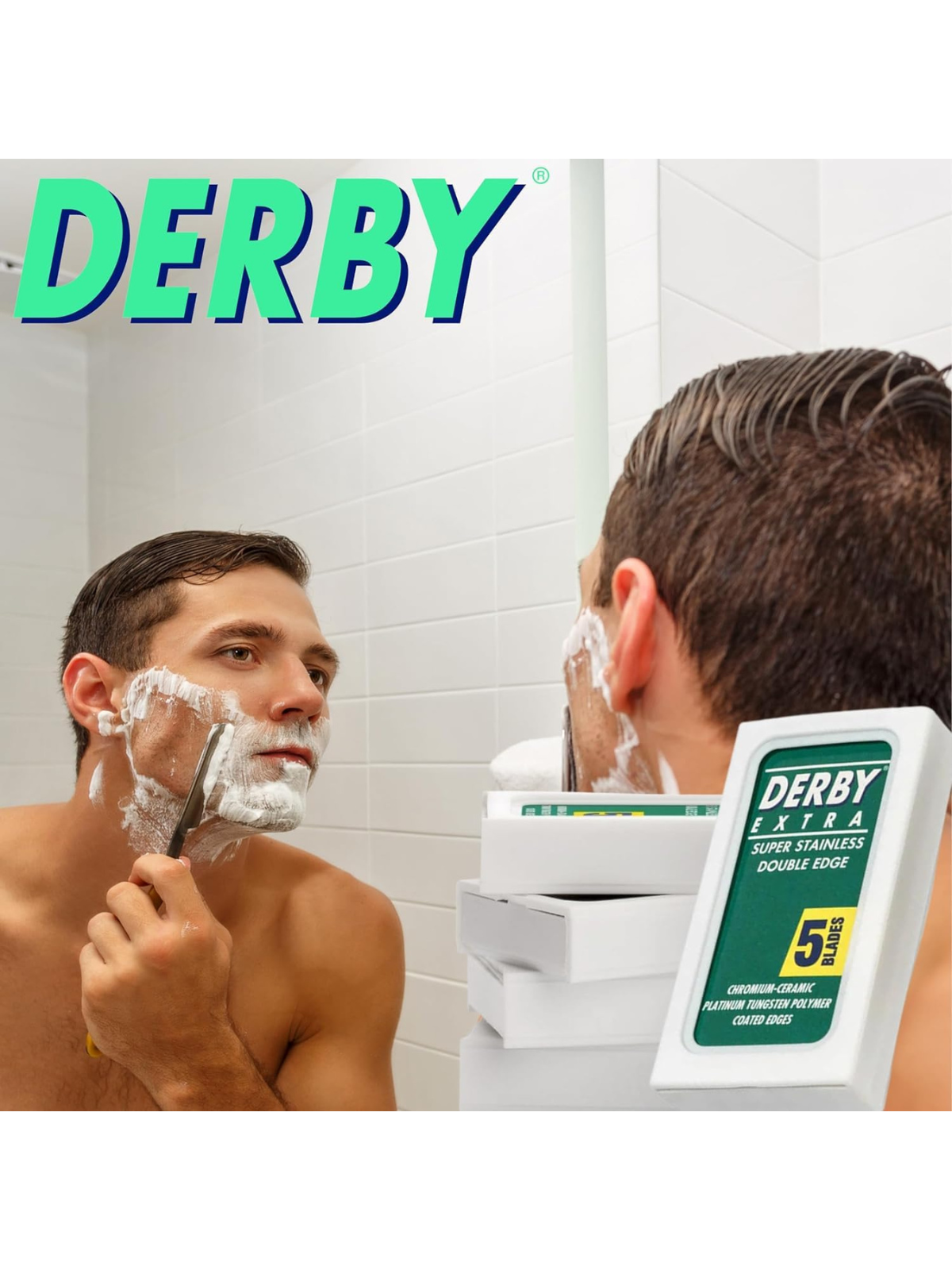 DERBY EXTRA DOUBLE EDGE RAZOR BLADES – 5 BLADES (GREEN)