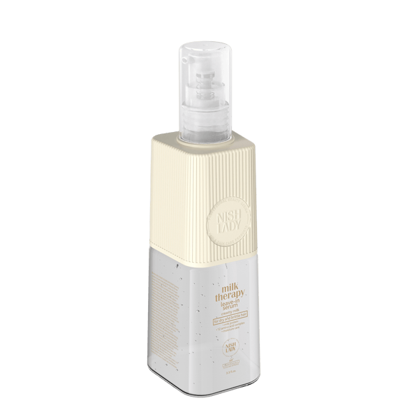 NishLady Milk Therapy Leave-In Serumu, 97 ml, saçlara parlaklık ve yumuşaklık kazandıran bakım ürünü.