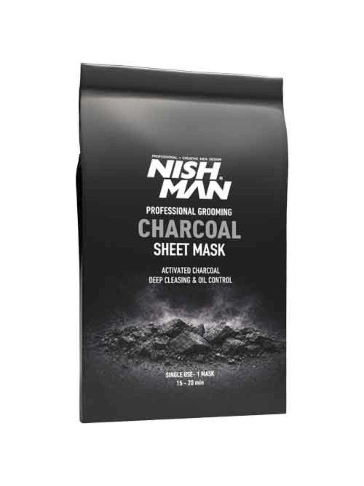 NISHMAN Charcoal Sheet Mask – Activated Charcoal Face Mask for Deep Cleansing & Oil Control