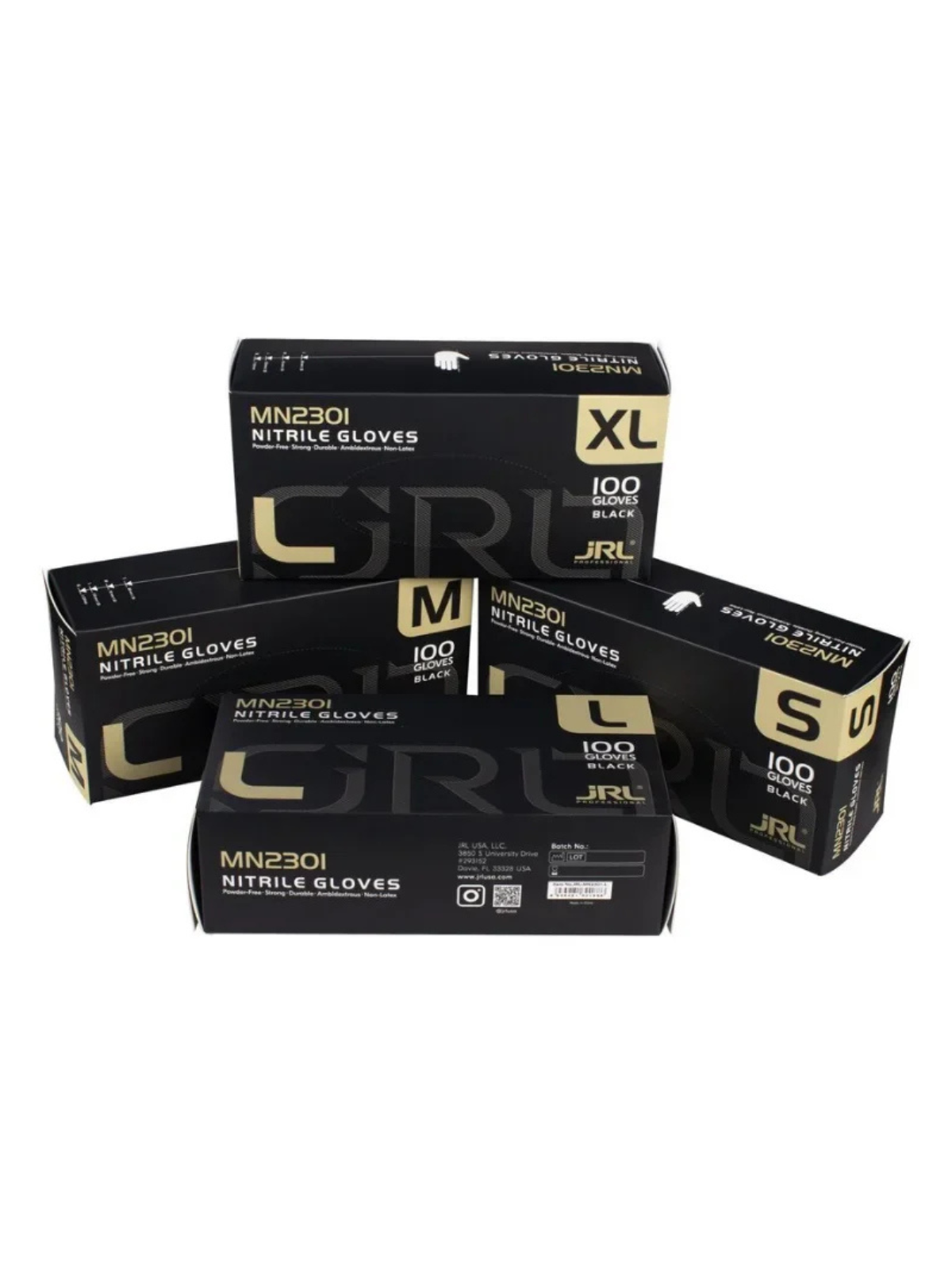JRL BLACK NITRILE GLOVES – 100 PCS