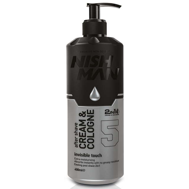Nishman after shave cream cologne bottle on a white background