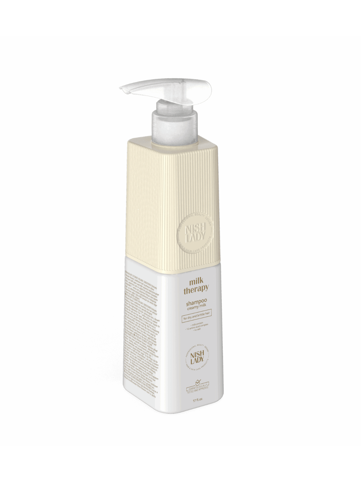 NISHLADY MILK THERAPY SHAMPOO 503 МЛ / 947 МЛ – ПРОФЕСИОНАЛЕН ШАМПОАН ЗА СУХА И УВРЕДЕНА КОСА