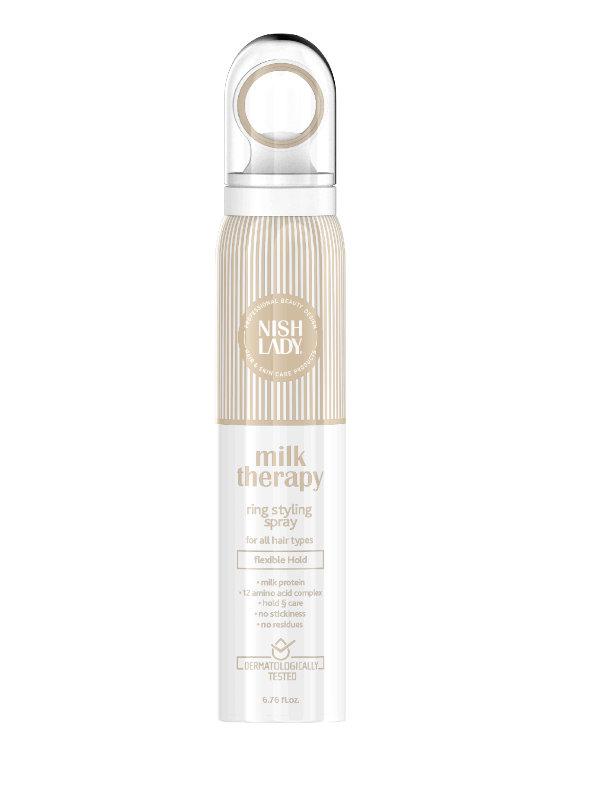 NISHLADY MILK THERAPY RING STYLING SPRAY 200 МЛ – ПРОФЕСИОНАЛЕН СПРЕЙ ЗА ОФОРМЯНЕ С ГЪВКАВА ФИКСАЦИЯ