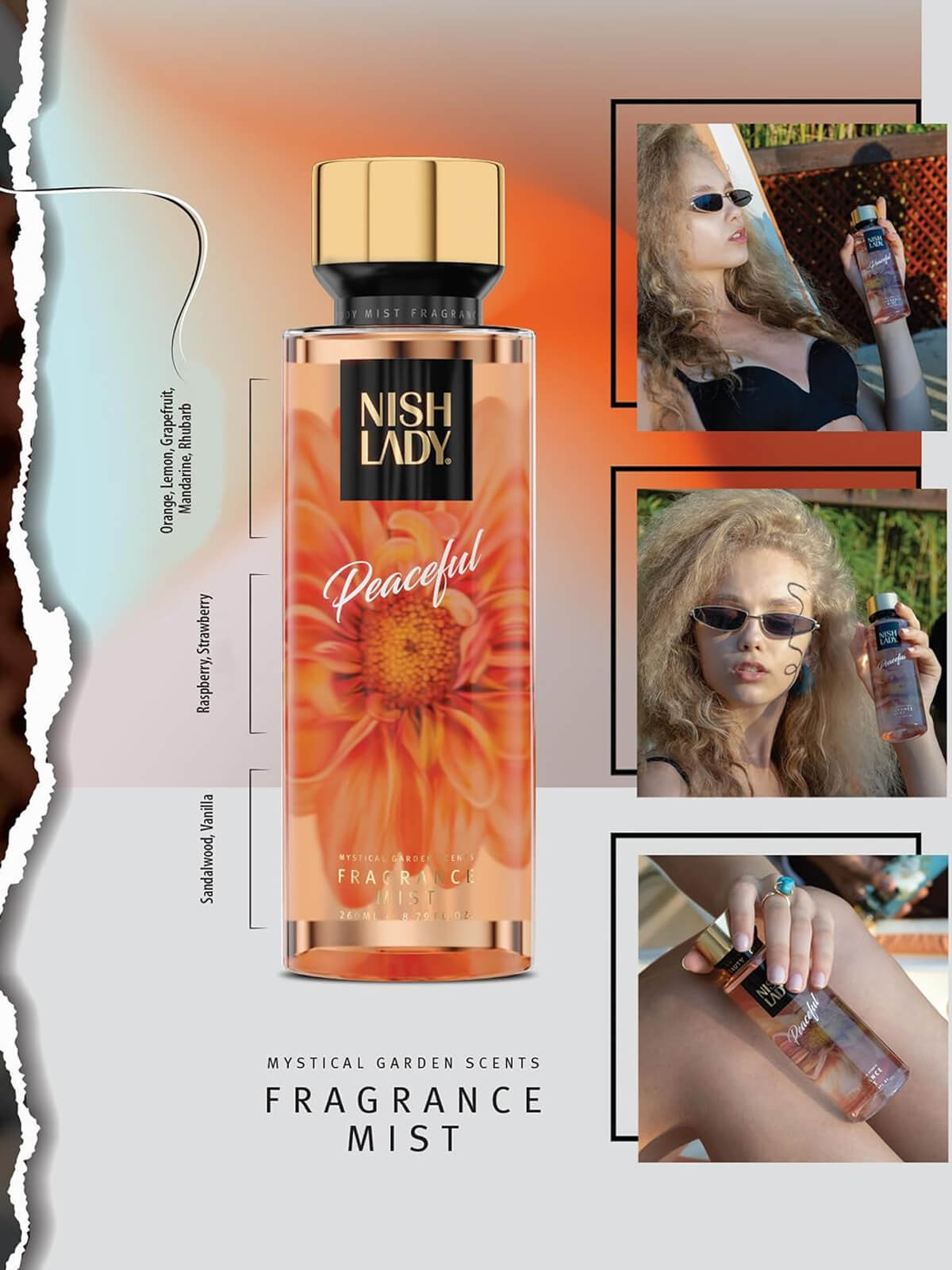 NISHLADY FRAGRANCE BODY SPRAY PEACEFUL 260 мл