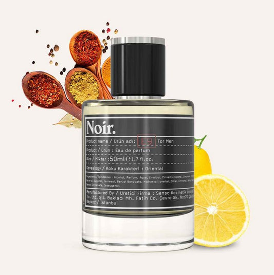 Noir Man E9 perfume 50 ml – rich oriental scent with jasmine, orchid, spices and patchouli