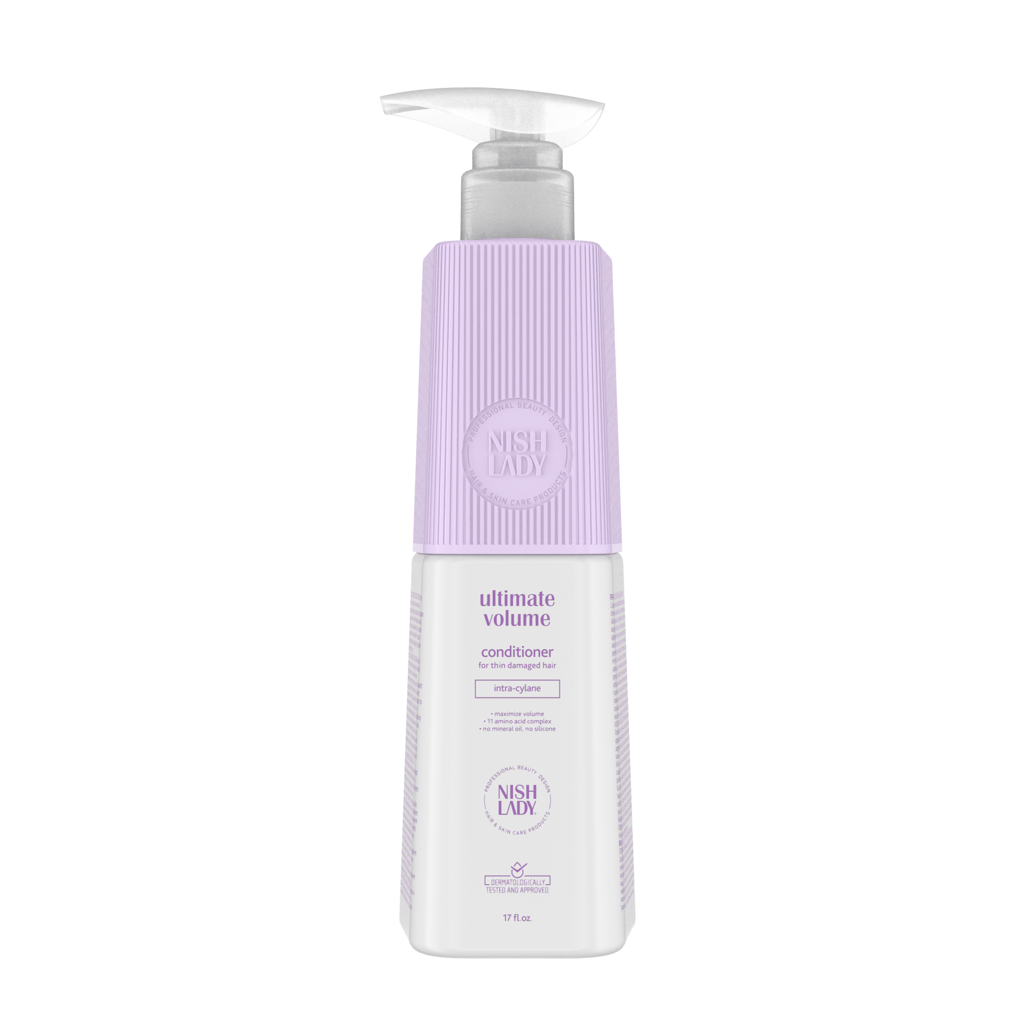 NishLady Ultimate Volume saç kremi, 503 ml, hacim artırıcı ve parlaklık sağlayan saç bakım ürünü, ön görünüm detayları.