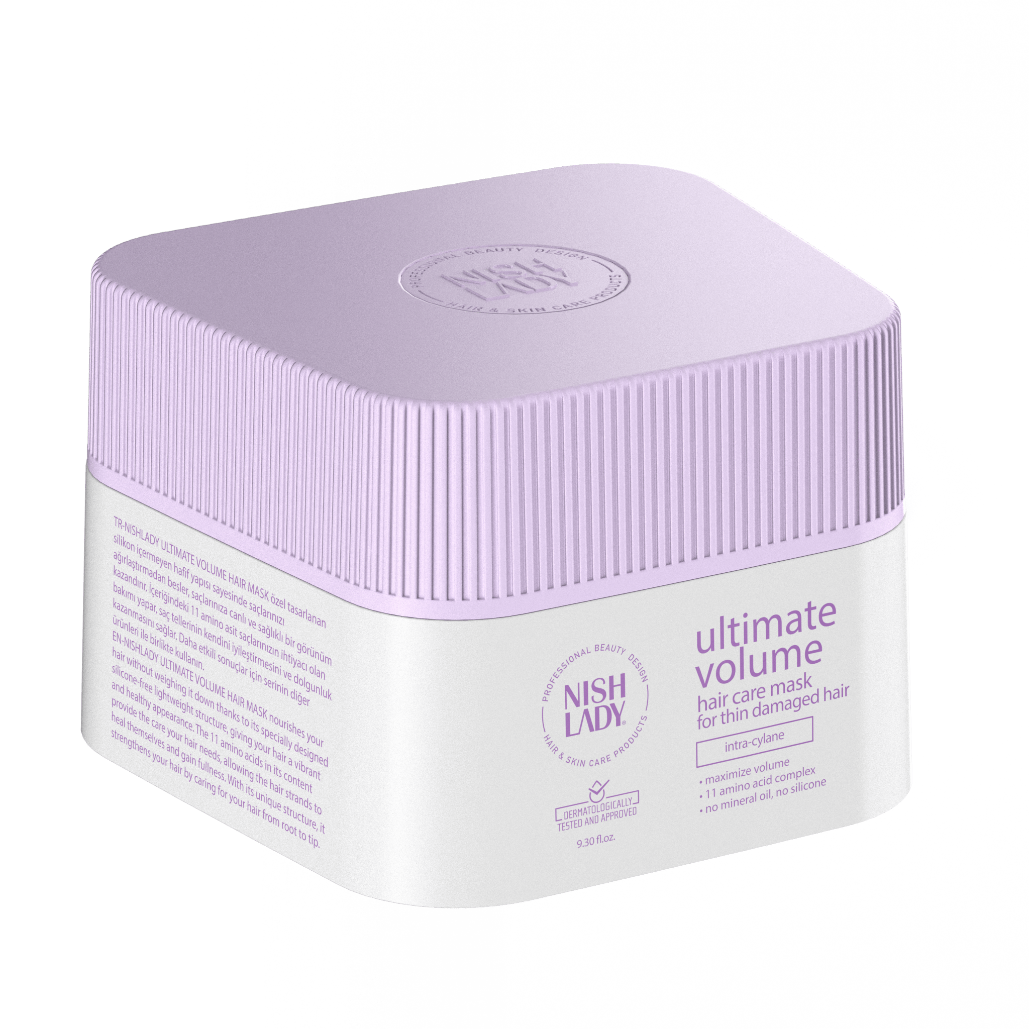 NishLady Ultimate Volume saç bakım maskesi 275 ml, saçlara hacim kazandıran ve besleyen saç bakım maskesi.