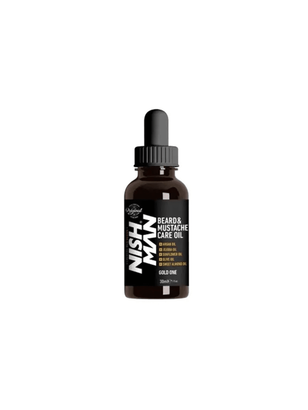 NISHMAN BEARD & MUSTACHE CARE OIL GOLD ONE 30 ML – PREMIUM NOURISHING BEARD OIL