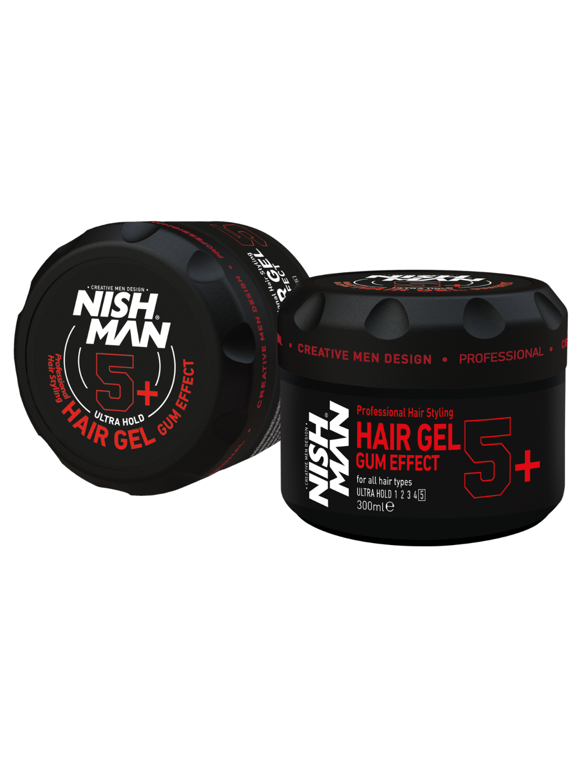 NISHMAN HAIR STYLING GEL 5+ 300 ML – GUM EFFECT, ARGAN & SEA SALT PROFESSIONAL HAIR GEL