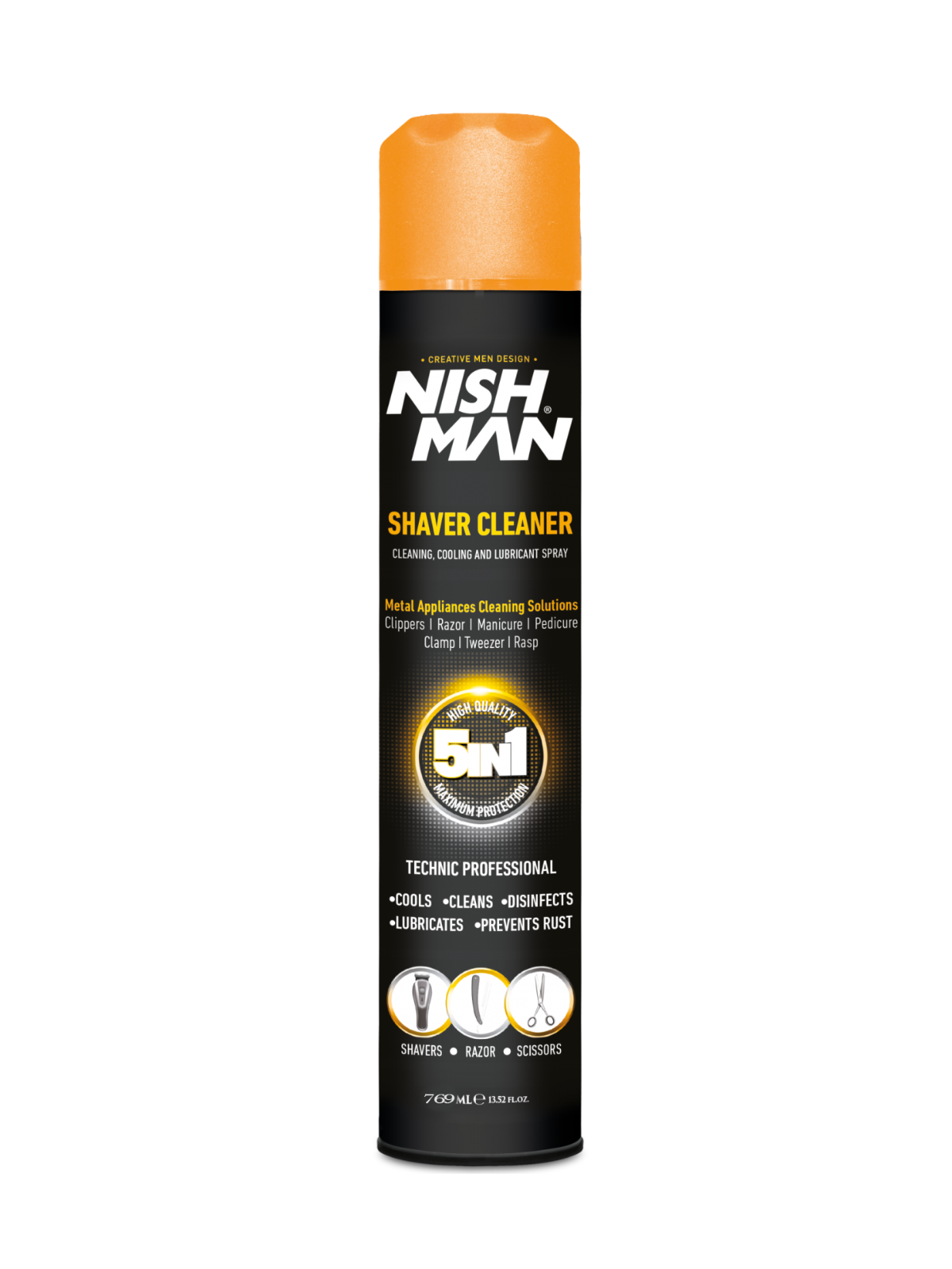 NISHMAN 5 IN 1 SHAVER CLEANER 769 ML – ПРОФЕСИОНАЛЕН УНИВЕРСАЛЕН СПРЕЙ ЗА ПОЧИСТВАНЕ НА ИНСТРУМЕНТИ