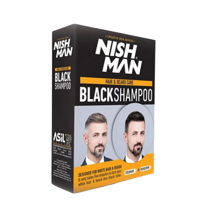 Nishman Черен Шампоан за Коса и Брада, 400 мл