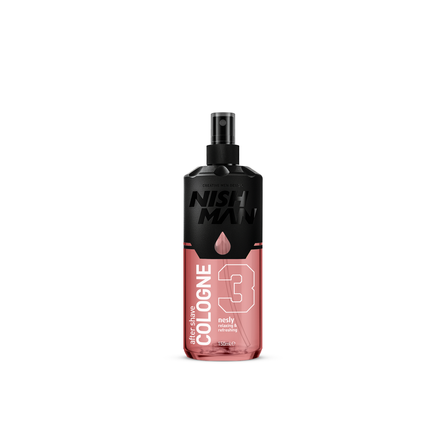 Nish Man Cologne bottle on a white background