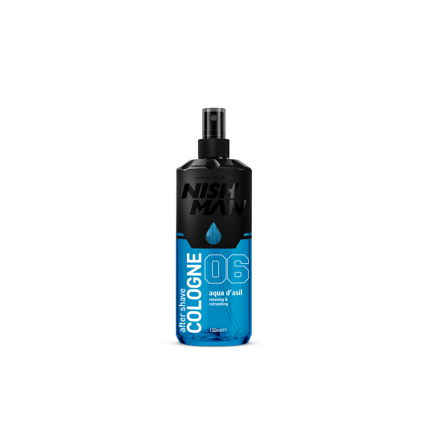 Nishman cologne spray bottle on a white background