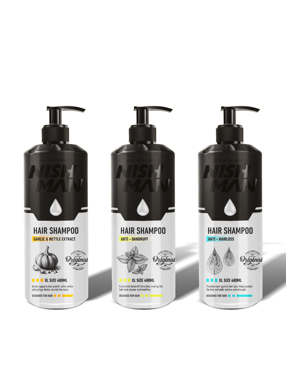 Шампоан За Коса Nish Man – Против Пърхот 480 Мл