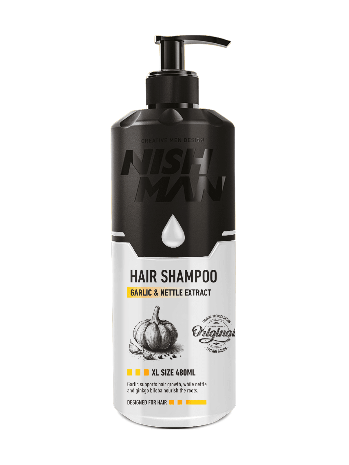 Nishman Шампоан За Коса С Аромат На Чесън И Коприва, 480 Мл