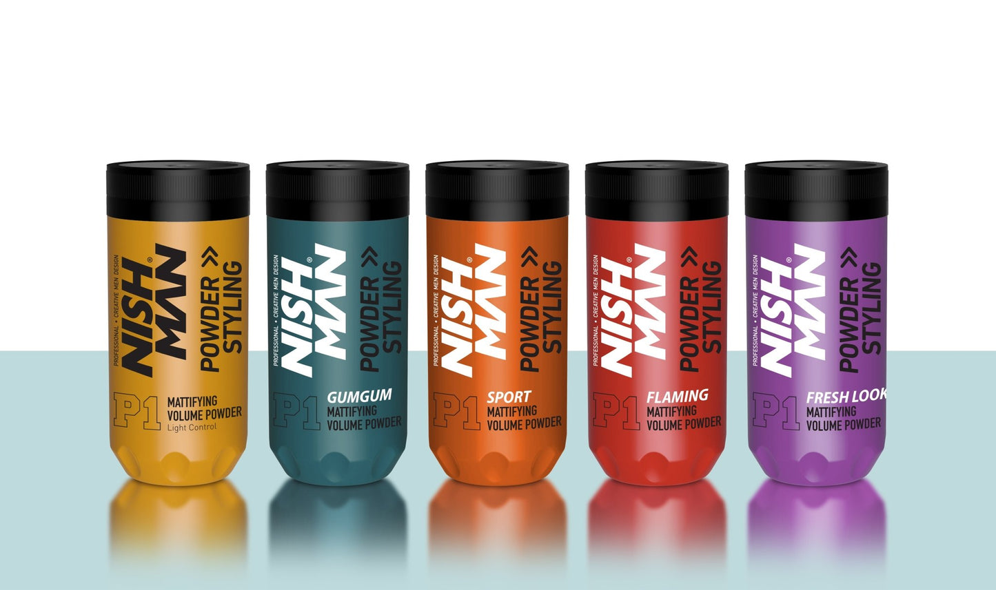 НИШМАН P1 ПУДРА ВАКСА – ОБЕМЕН СТАЙЛИНГ ПУДРА ЗА КОСА 10 гр / 20 гр