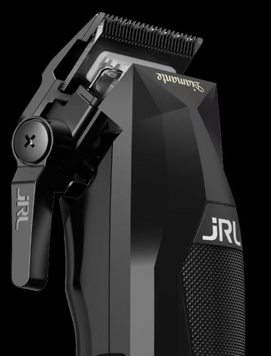 Black hair clipper with 'JRL' branding on a black background