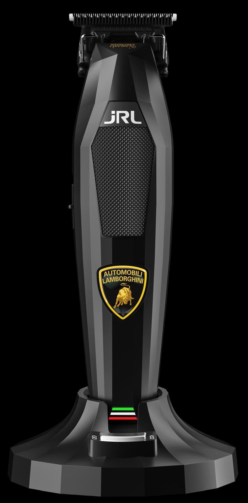 Hair trimmer with Lamborghini logo on a black background
