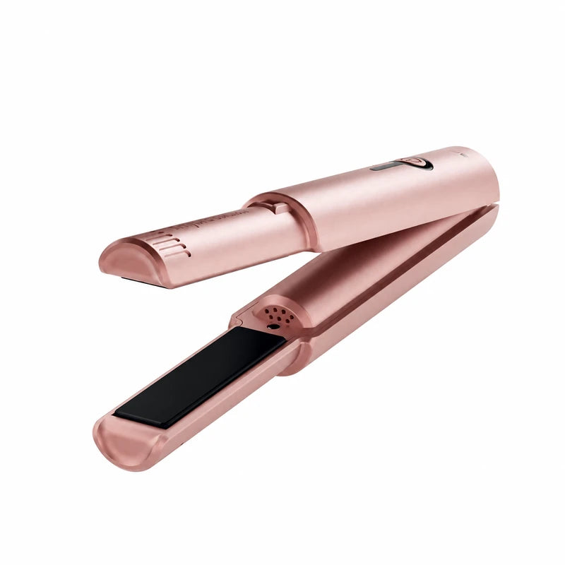 GAMMA+ X-Hybrid Cordless rose-gold mini hair straightener