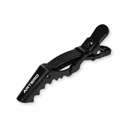 ARTERO Kayman A469 black 11 cm plastic hair sectioning clip with white logo