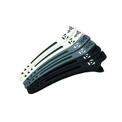 ARTERO Samurai K342 six 12 cm hair sectioning clips in white, grey and black