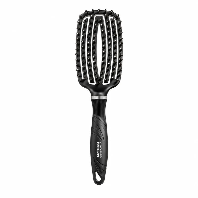 ARTERO GE-BION 17 Flex Vent Brush Black K608 with mixed bristles and a vented head