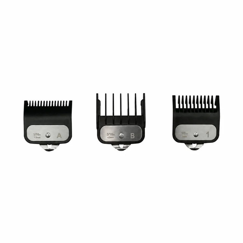 ARTERO A376 clipper comb set with A, 1 and B guides in 1.5, 3 and 4.5 mm