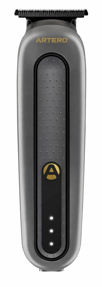 Grey ARTERO BRONX M666 contour trimmer with black DLC blade and battery indicator