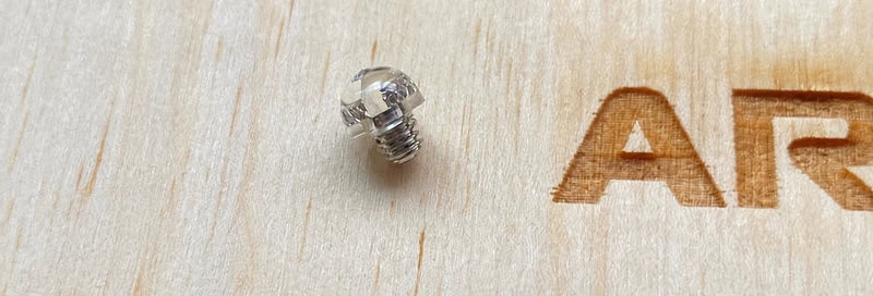 Artero RART0043 transparent scissor stopper and mounting bolt on wood