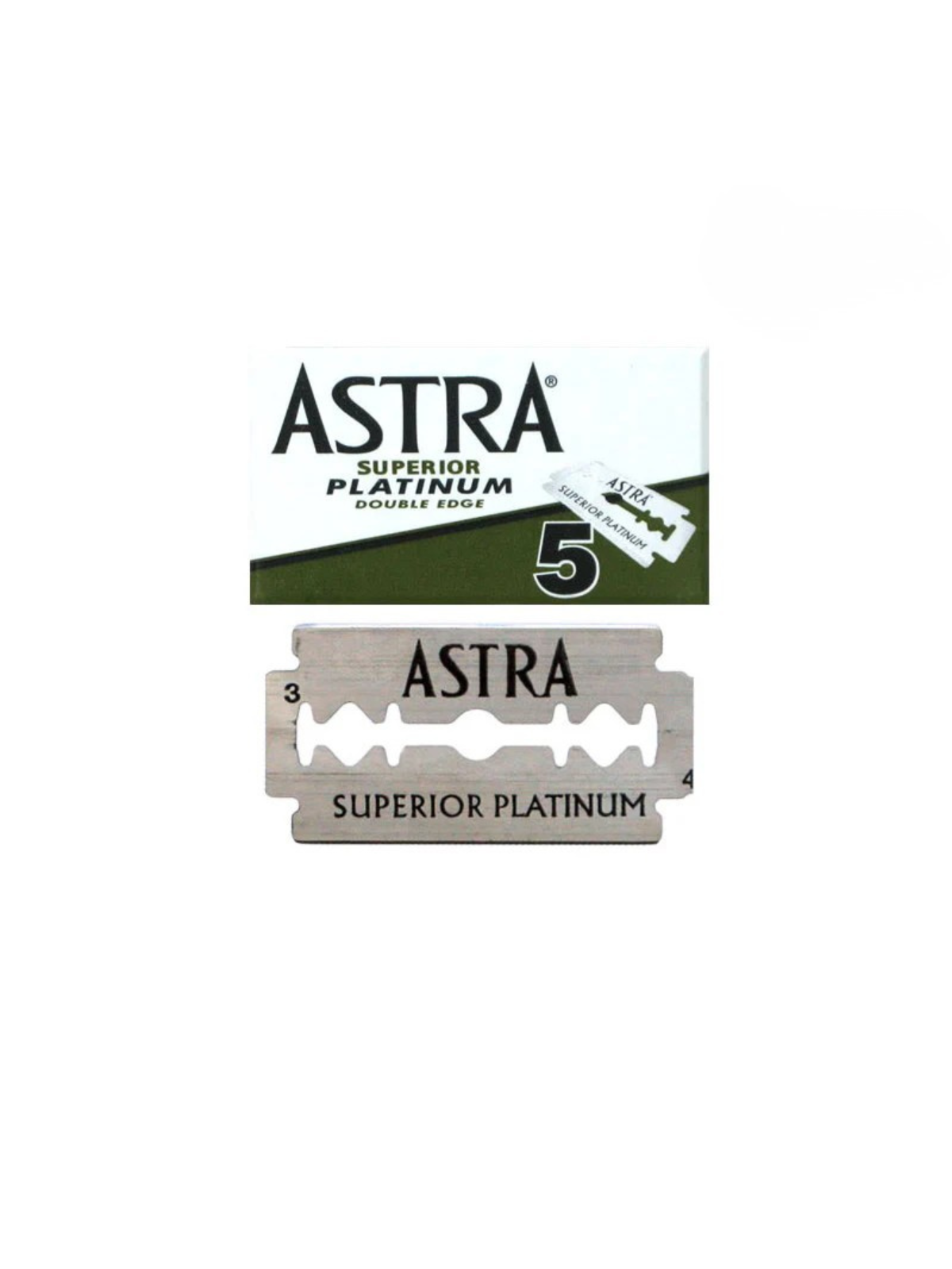 ASTRA SUPERIOR PLATINUM DE BLADES 5 PK (GREEN) – PROFESSIONAL DOUBLE EDGE RAZOR BLADES