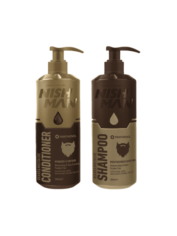 NISHMAN Beard&Mustache Care Conditioner, 200 ml, saç ve sakal bakım kremi, doğal içerikli ve yumuşak sakal sağlar.