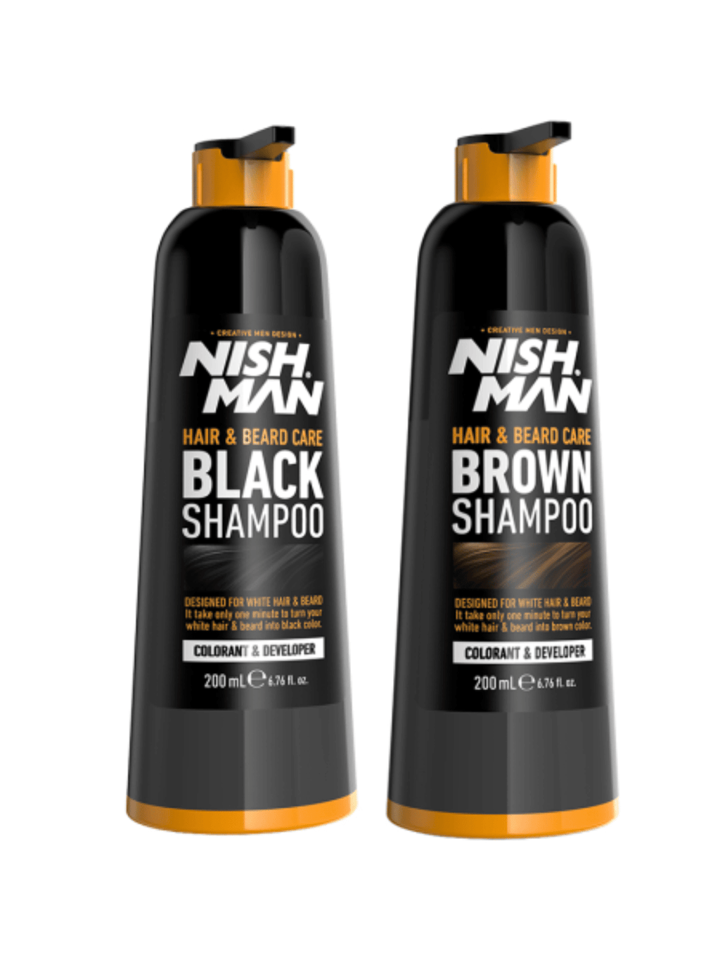 NISHMAN Hair & Beard Care Black Shampoo 200 ml 2
