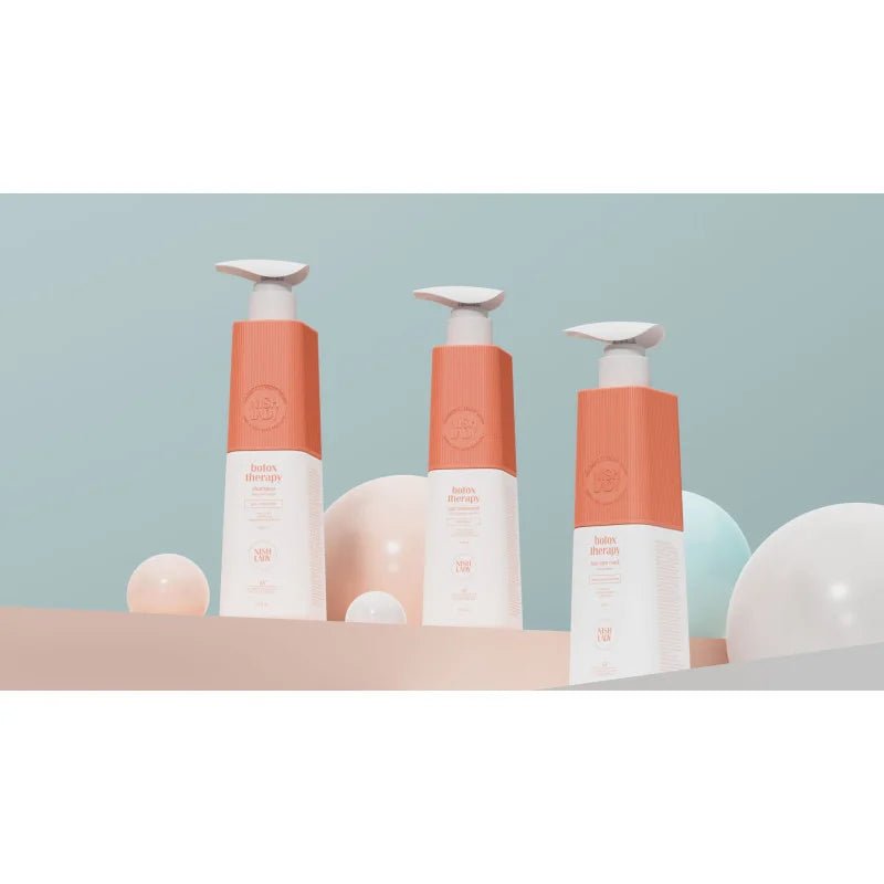 NISHLADY Botox Therapy saç bakım seti, şampuan, tedavi ve maske, 503 ml, saçları güçlendiren ve onaran ürünler.