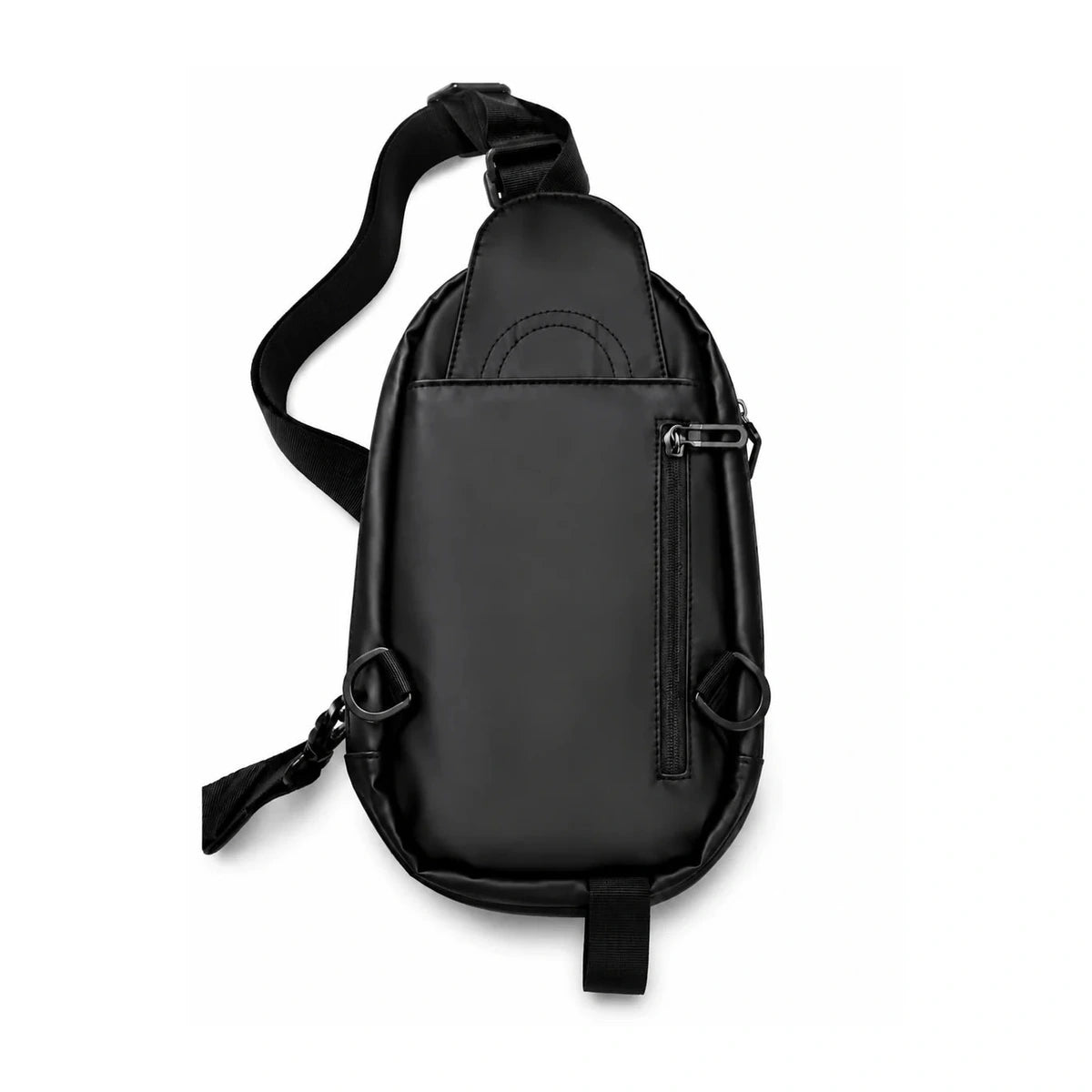 COCCO black sling bag with adjustable shoulder strap and zip compartments