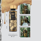 NISHLADY Golden Honey Body Mist, 260ml şişesinde altın rengi ve bal kokulu ferahlatıcı vücut spreyi.