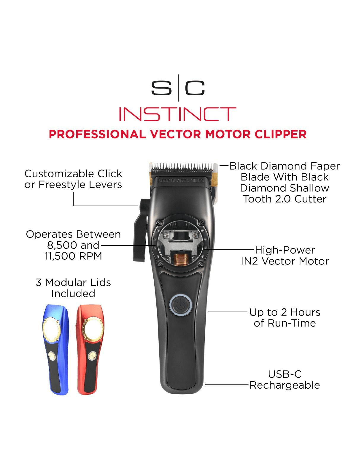 STYLECRAFT INSTINCT CLIPPER – PROFESSIONAL HAIR CLIPPER WITH VECTOR MOTOR