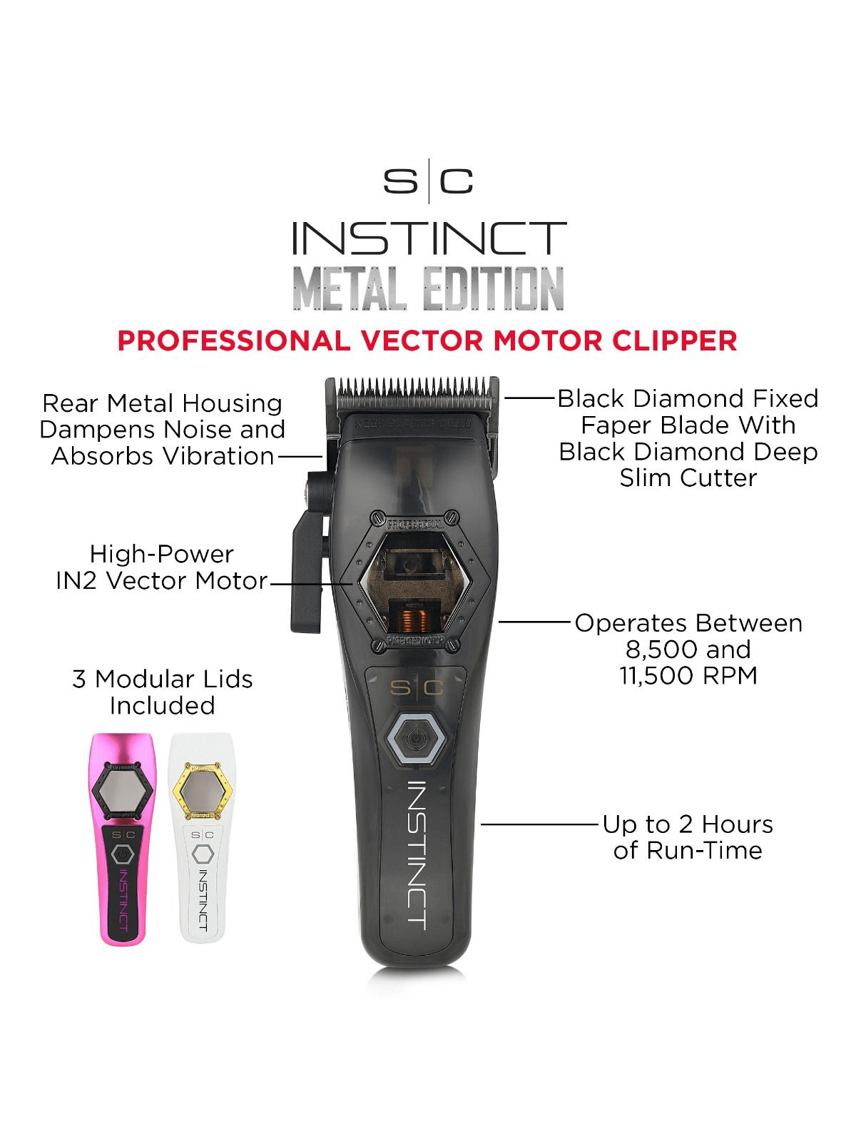 Метална машинка за подстригване STYLECRAFT INSTINCT – Професионална машинка за подстригване с векторен мотор