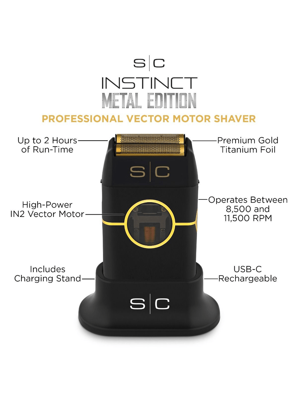 STYLECRAFT Instinct Metal Shaver – Professional Foil Shaver With IN2 Vector Motor 2