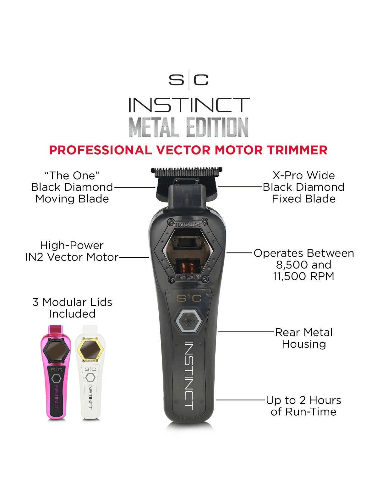 STYLECRAFT INSTINCT METAL TRIMMER – PROFESSIONAL HAIR & BEARD TRIMMER WITH IN2 VECTOR MOTOR