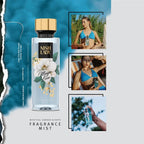 NISHLADY Magic Love Body Mist 260 ml, romantik ve çiçeksi koku içeren vücut spreyi, şişe ve ürün detaylarıyla.