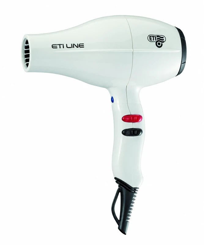White ETI Line 2400W hair dryer with original manufacturer markings