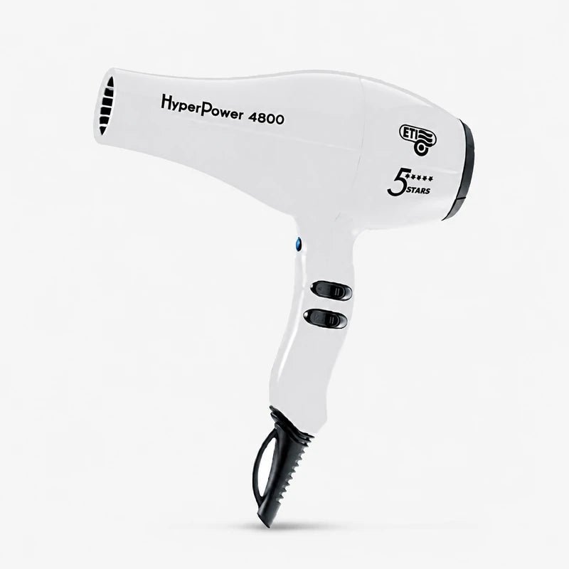 White ETI Hyperpower 4800 hair dryer with original manufacturer markings
