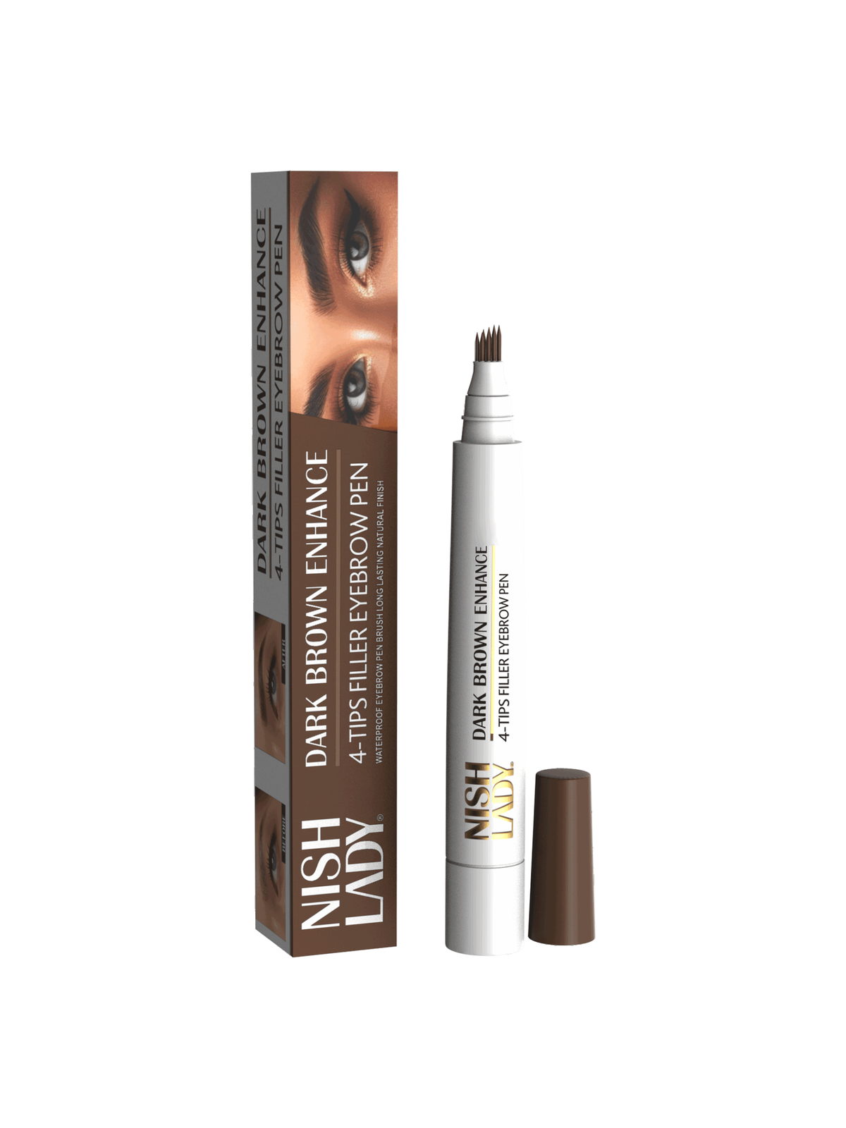 NISHLADY Молив за Вежди – Dark Brown