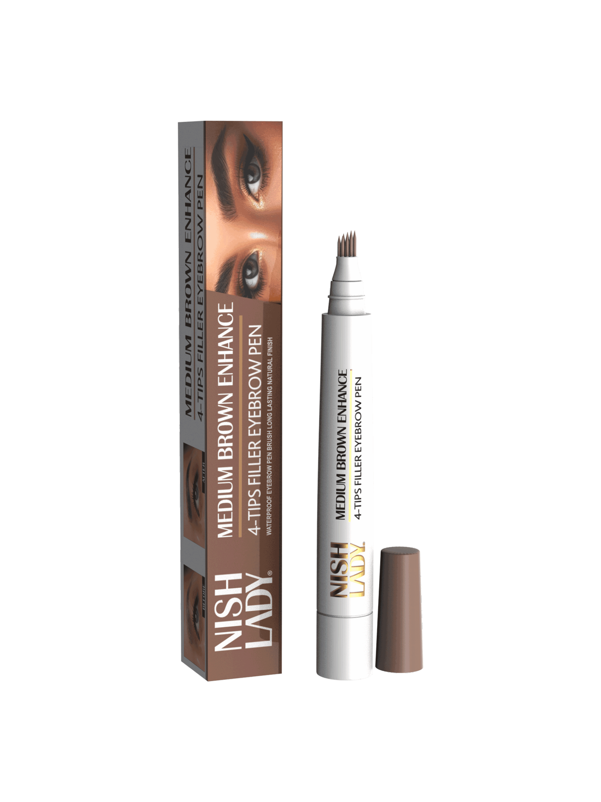 NISHLADY Молив за Вежди – Medium Brown